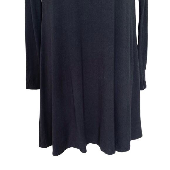 Lulus Black Sway Girl Sway Swing Turtleneck Mini Dress Long Sleeve Jersey Small - Picture 8 of 16